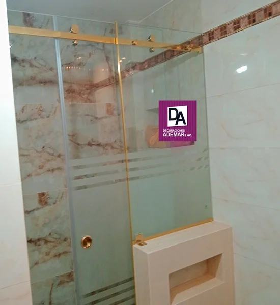 puerta de ducha euro dorado