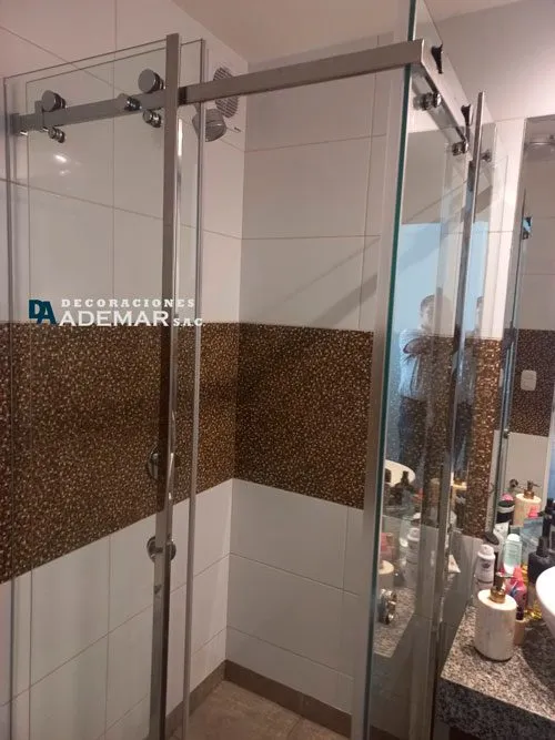 puertas de ducha en ele para baño moderno