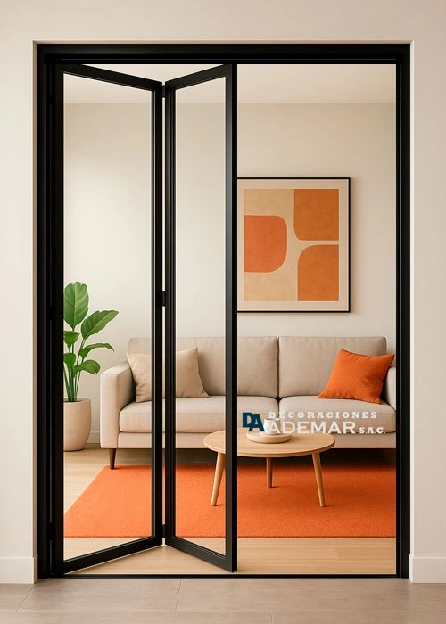 puertas plegables de vidrio se instalo en surco