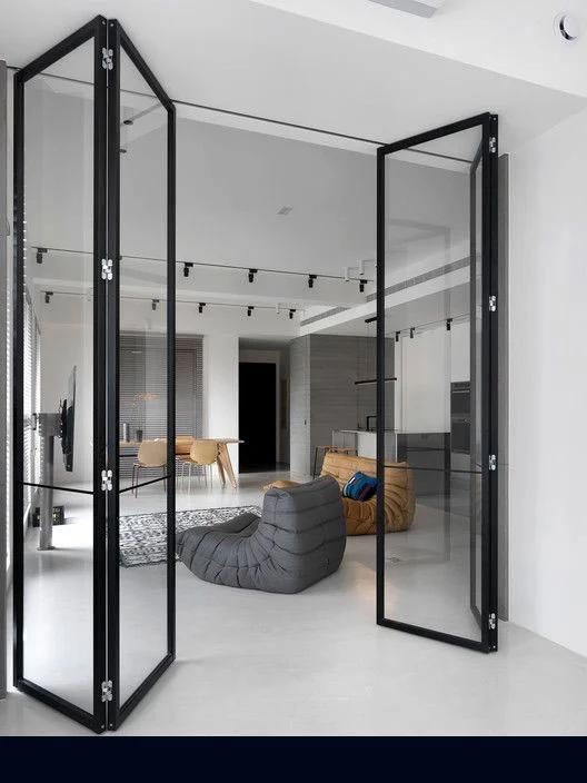 puertas plegables de vidrio templado