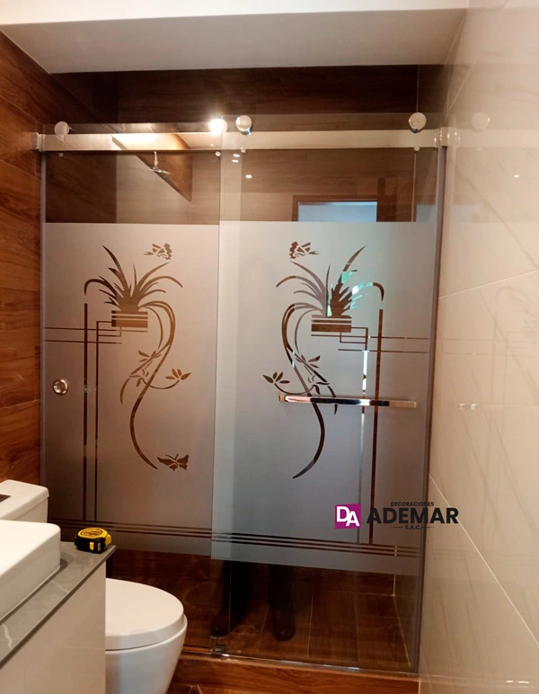 "puertas de ducha en vidrio templado y acero inoxidable 304 en Lima"